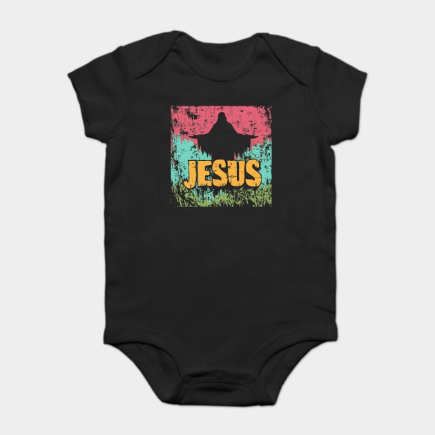 Jesus - Peace Love Brotherhood Passion Baby Bodysuit by TuncGK